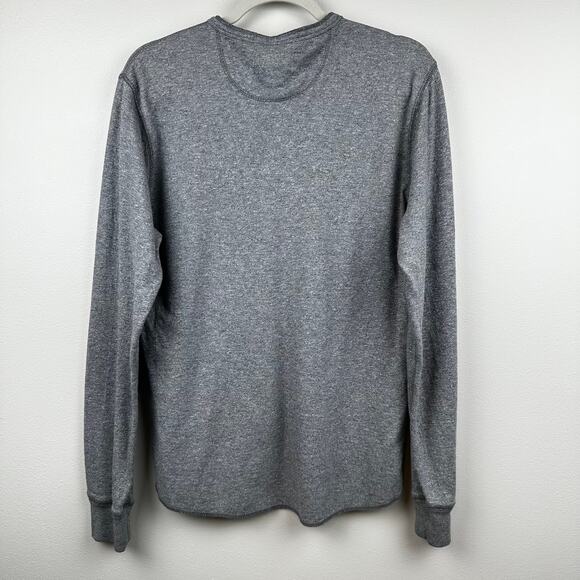 Lucky Brand Black Label Men's Henley Shirt Gray Mid Weight Long Sleeve Size Med - Picture 3 of 13